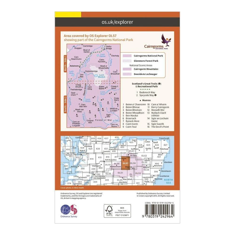 Explorer OL 57 Cairn Gorm & Aviemore Map - Image 2