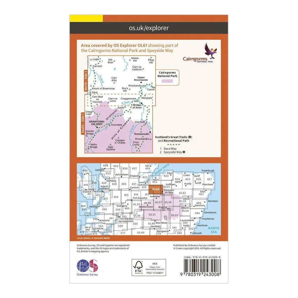 Explorer OL 61 Grantown-on-Spey & Hills of Cromdale Map - Image 2