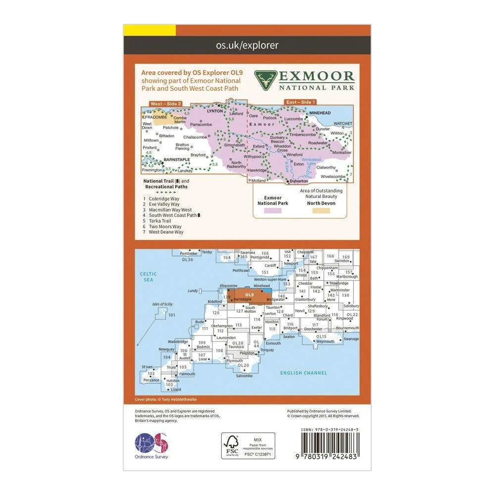 Explorer OL 9 Exmoor Map - Image 2
