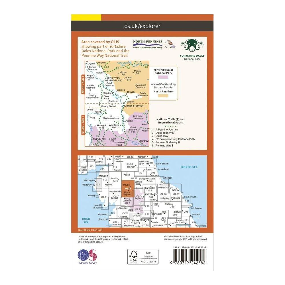 Explorer OL19 Howgill Fells & Upper Eden Valley Map With Digital Version - Image 2