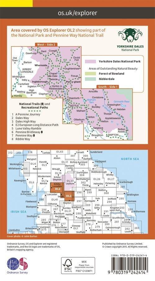 Explorer OL2 Yorkshire Dales - Southern & Western Areas Map With Digital Version - Image 2
