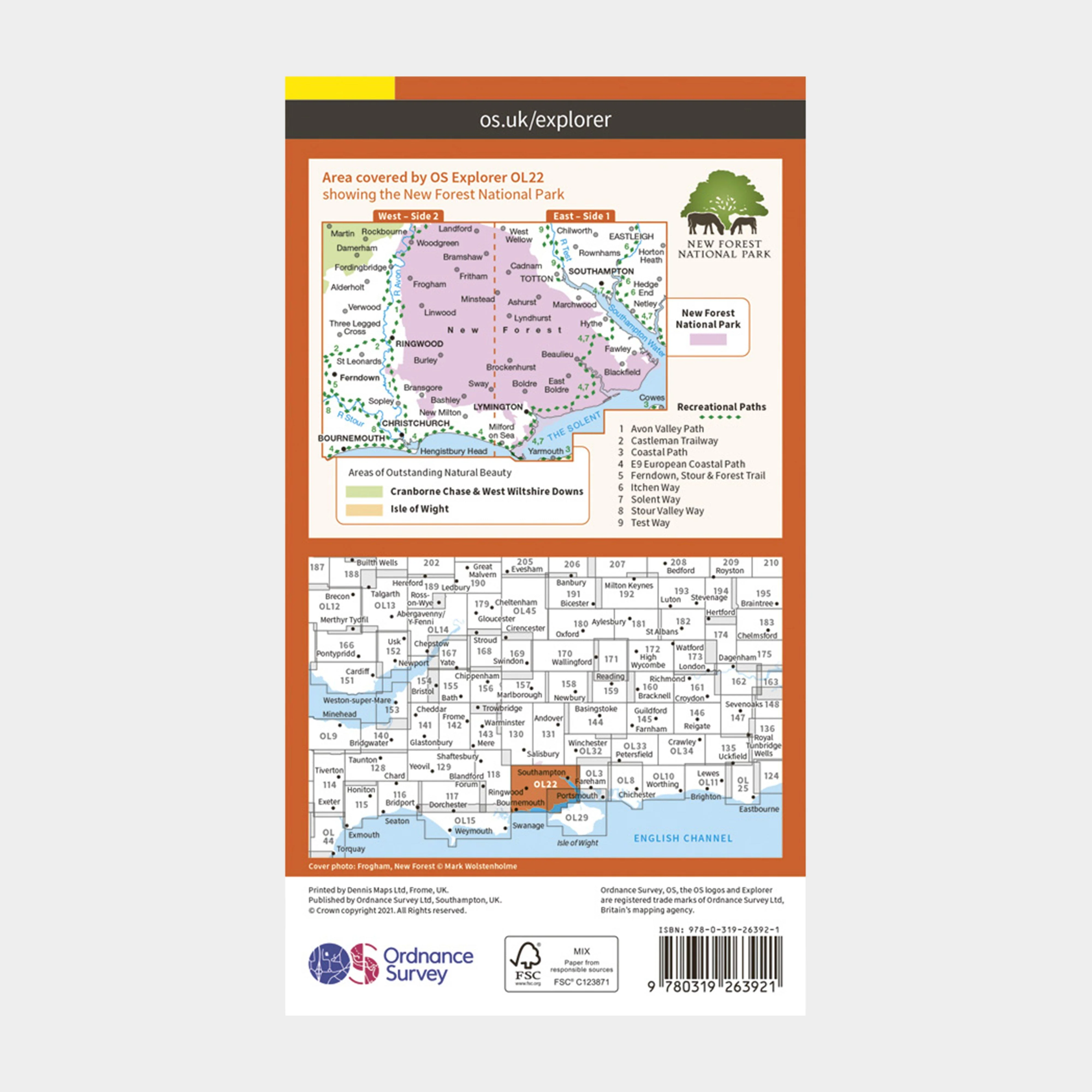 Explorer OL22 New Forest Map With Digital Version - Image 2