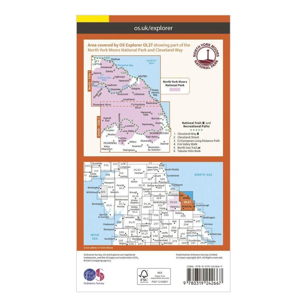 Explorer OL27 North York Moors - Eastern Area Map With Digital Version - Image 2