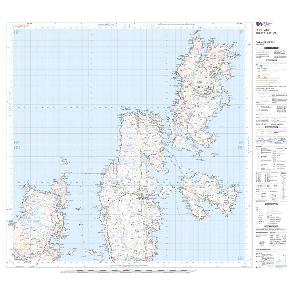 Landranger 1 Shetland  Yell, Unst and Fetlar Map With Digital Version - Image 3