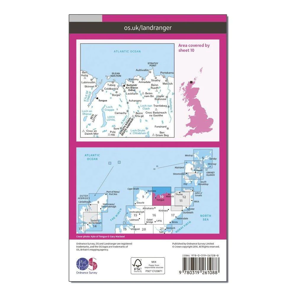Landranger 10 Strathnaver, Bettyhill & Tongue Map With Digital Version - Image 2