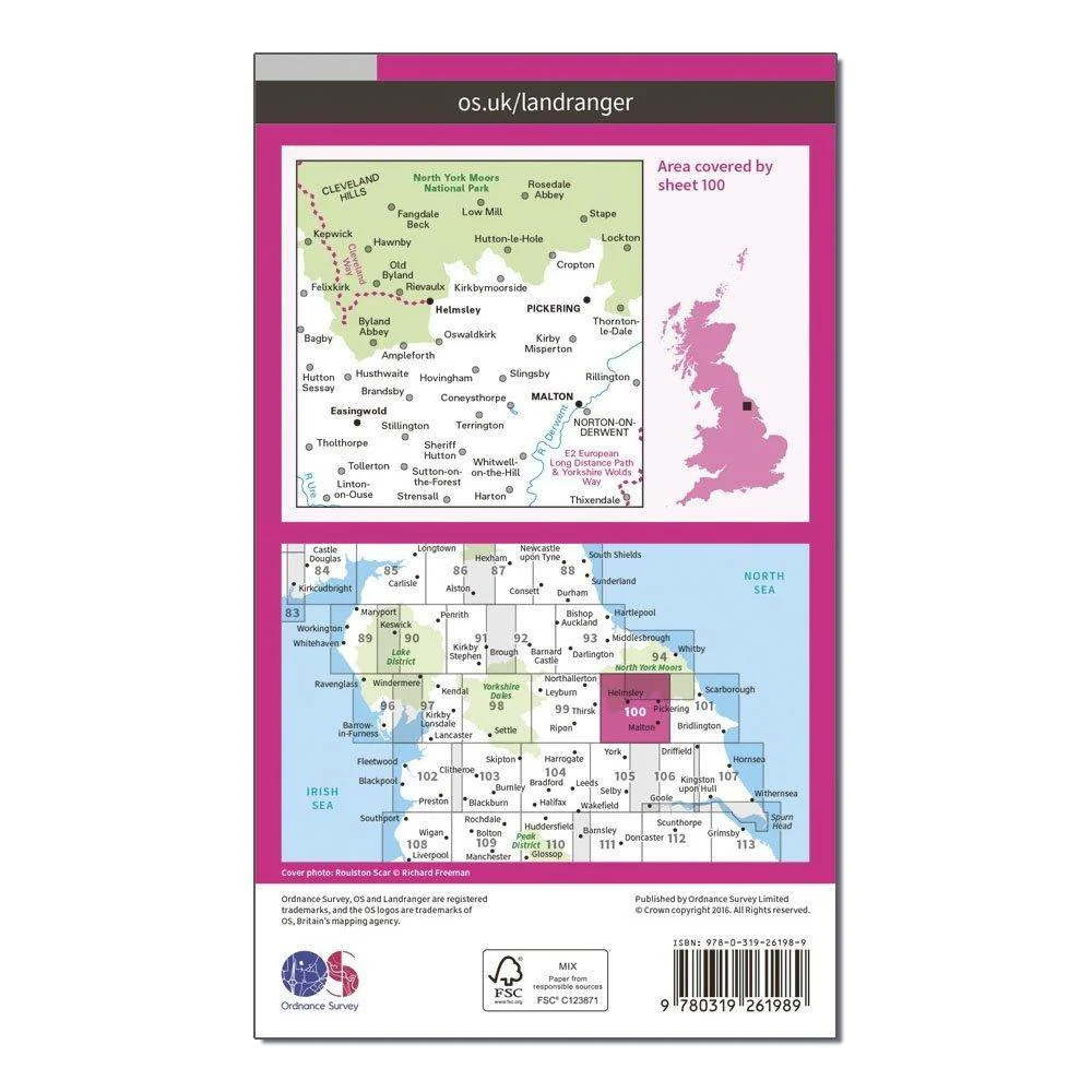 Landranger 100 Malton & Pickering, Helmsley & Easingwold Map With Digital Version - Image 2