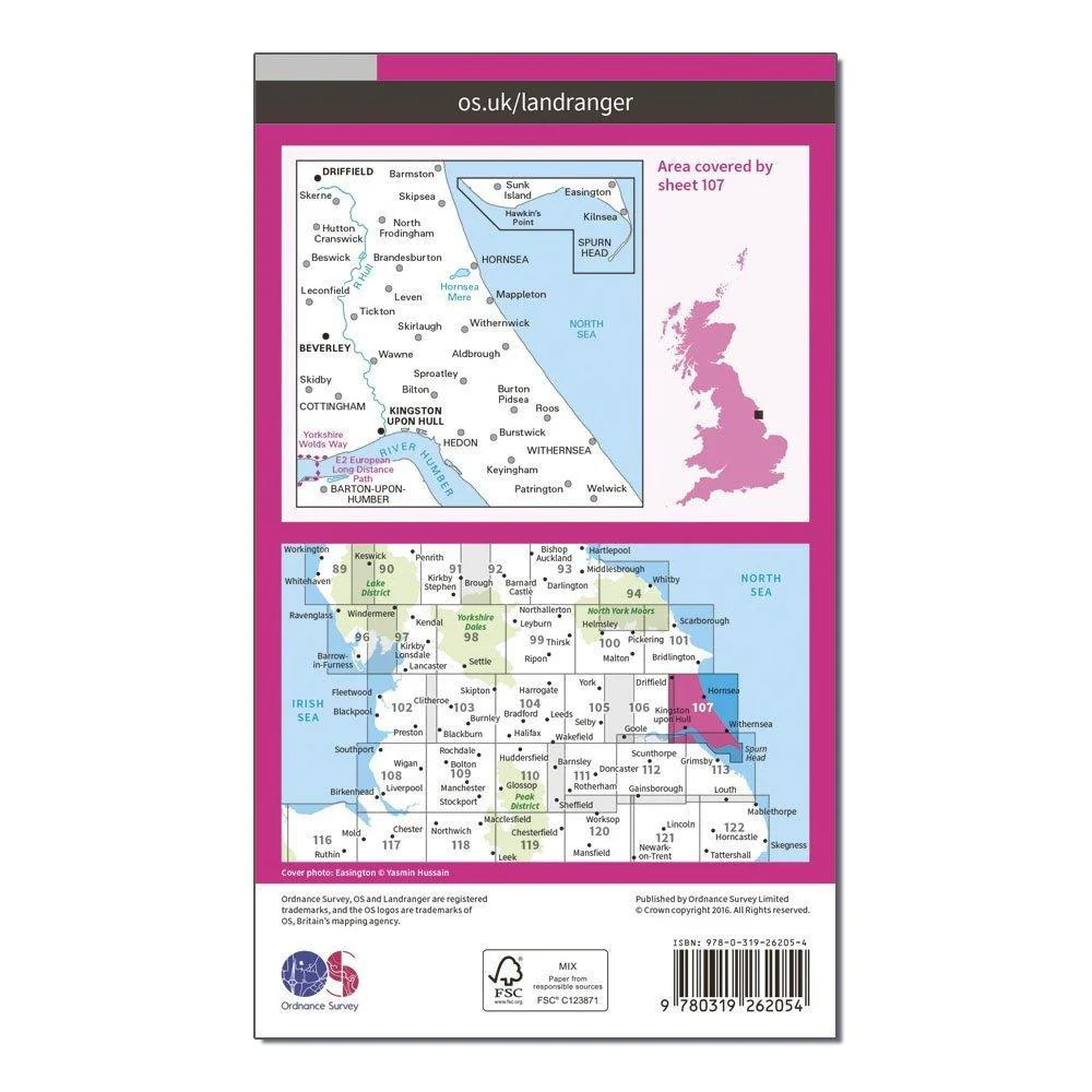 Landranger 107 Kingston upon Hull, Beverley & Driffield Map With Digital Version - Image 2