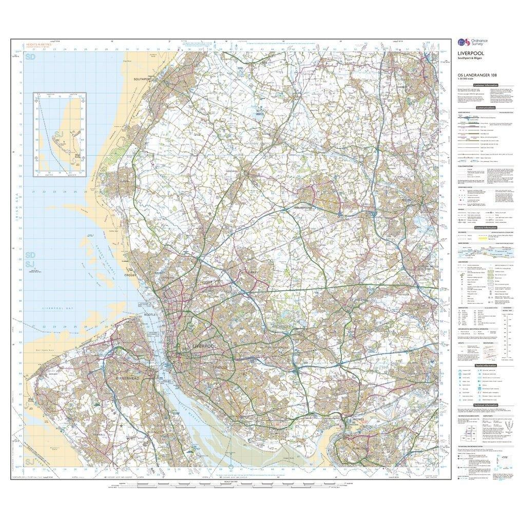 Landranger 108 Liverpool, Southport & Wigan Map With Digital Version - Image 3