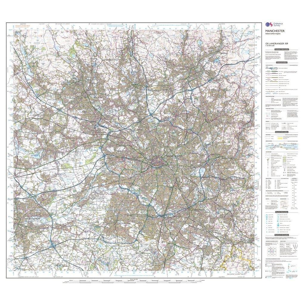 Landranger 109 Manchester, Bolton & Warrington Map With Digital Version - Image 3