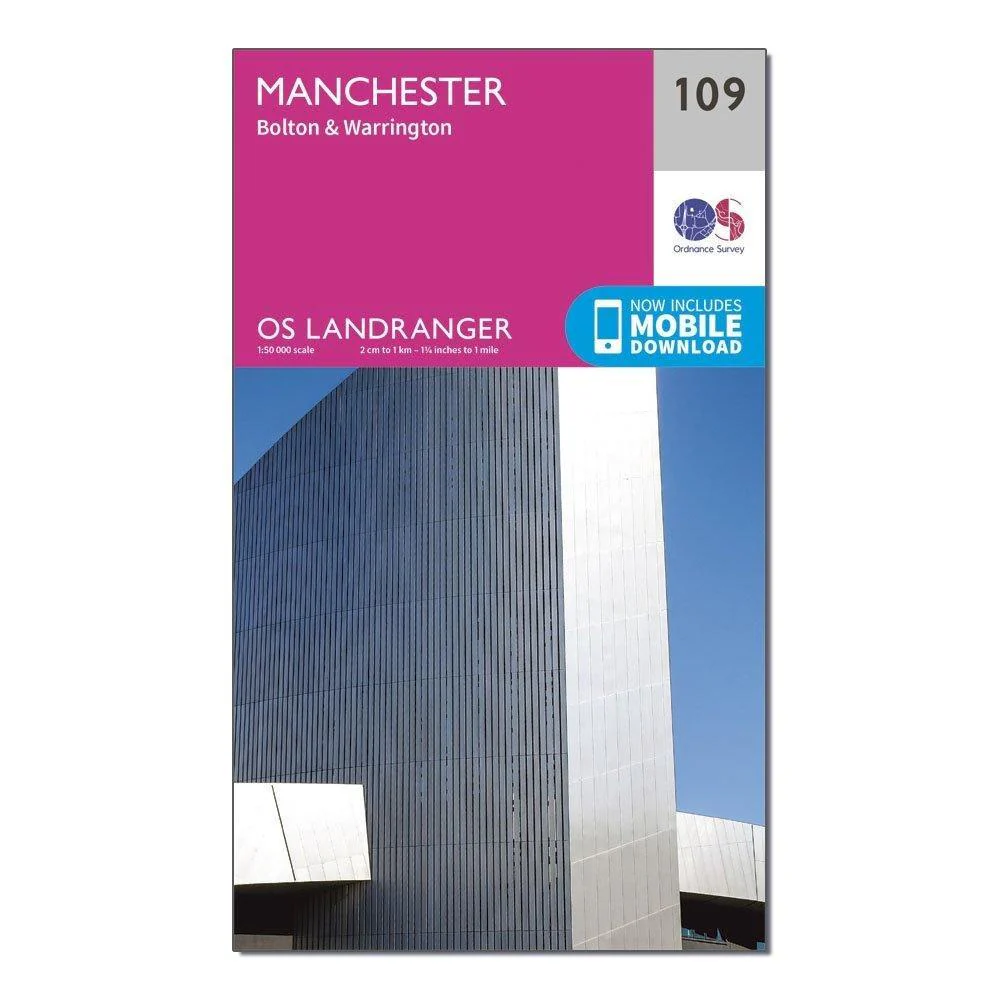Landranger 109 Manchester, Bolton & Warrington Map With Digital Version - Image 4