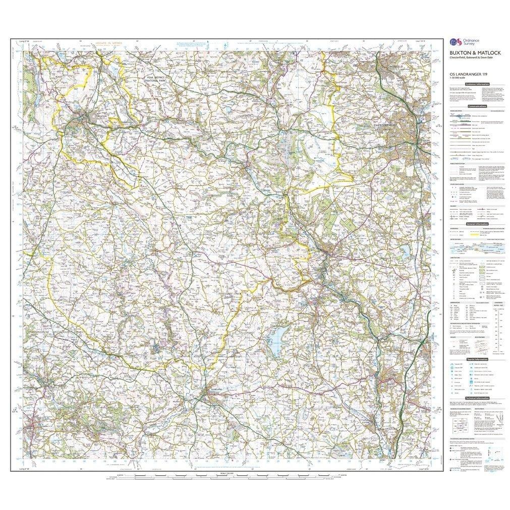 Landranger 119 Buxton, Matlock, Bakewell & Dove Dale Map With Digital Version - Image 3