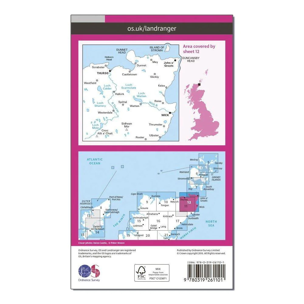 Landranger 12 Thurso & Wick, John O'Groats Map With Digital Version - Image 2