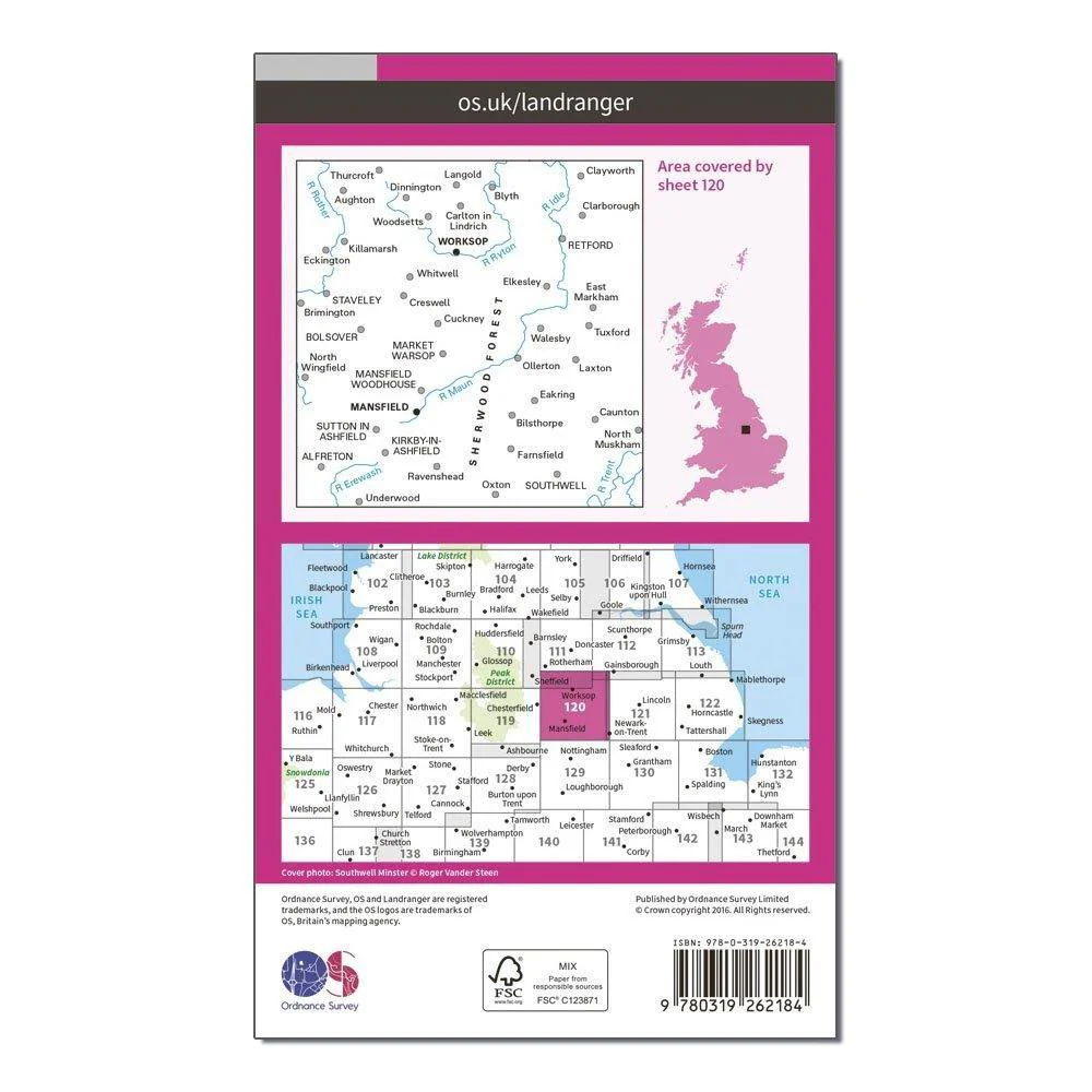 Landranger 120 Mansfield & Worksop, Sherwood Forest Map With Digital Version - Image 2