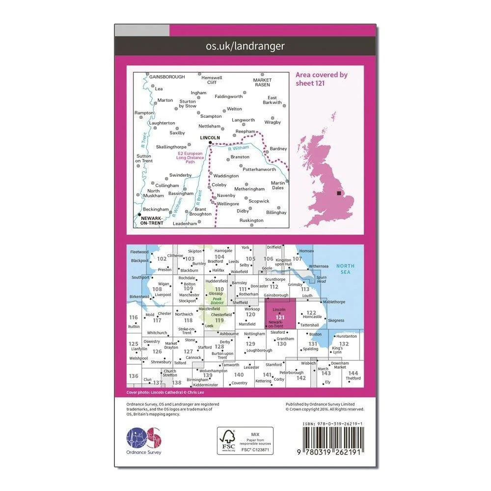 Landranger 121 Lincoln & Newark-on-Trent Map With Digital Version - Image 2