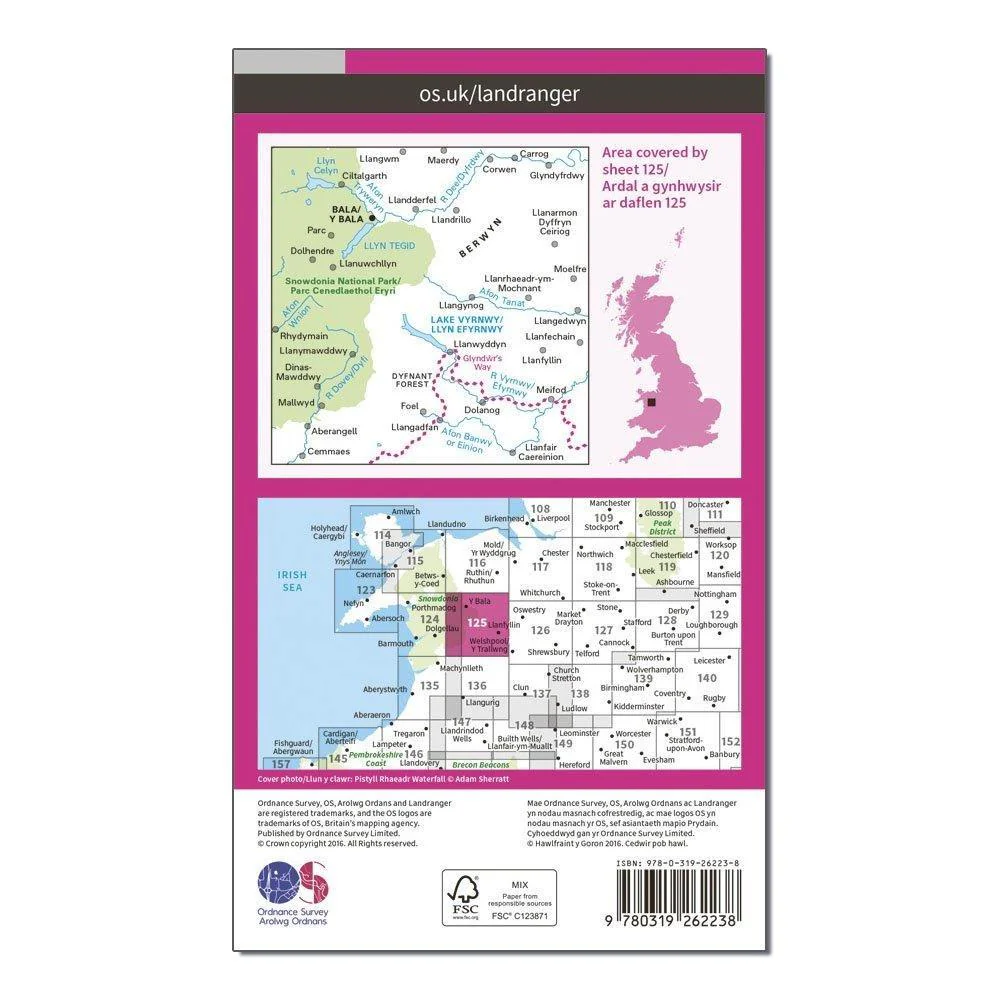 Landranger 125 Bala & Lake Vyrnwy, Berwyn Map With Digital Version - Image 2