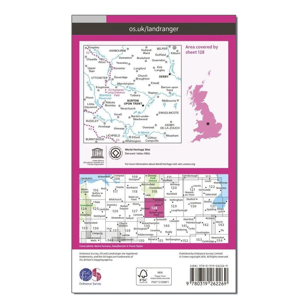 Landranger 128 Derby & Burton upon Trent Map With Digital Version - Image 2