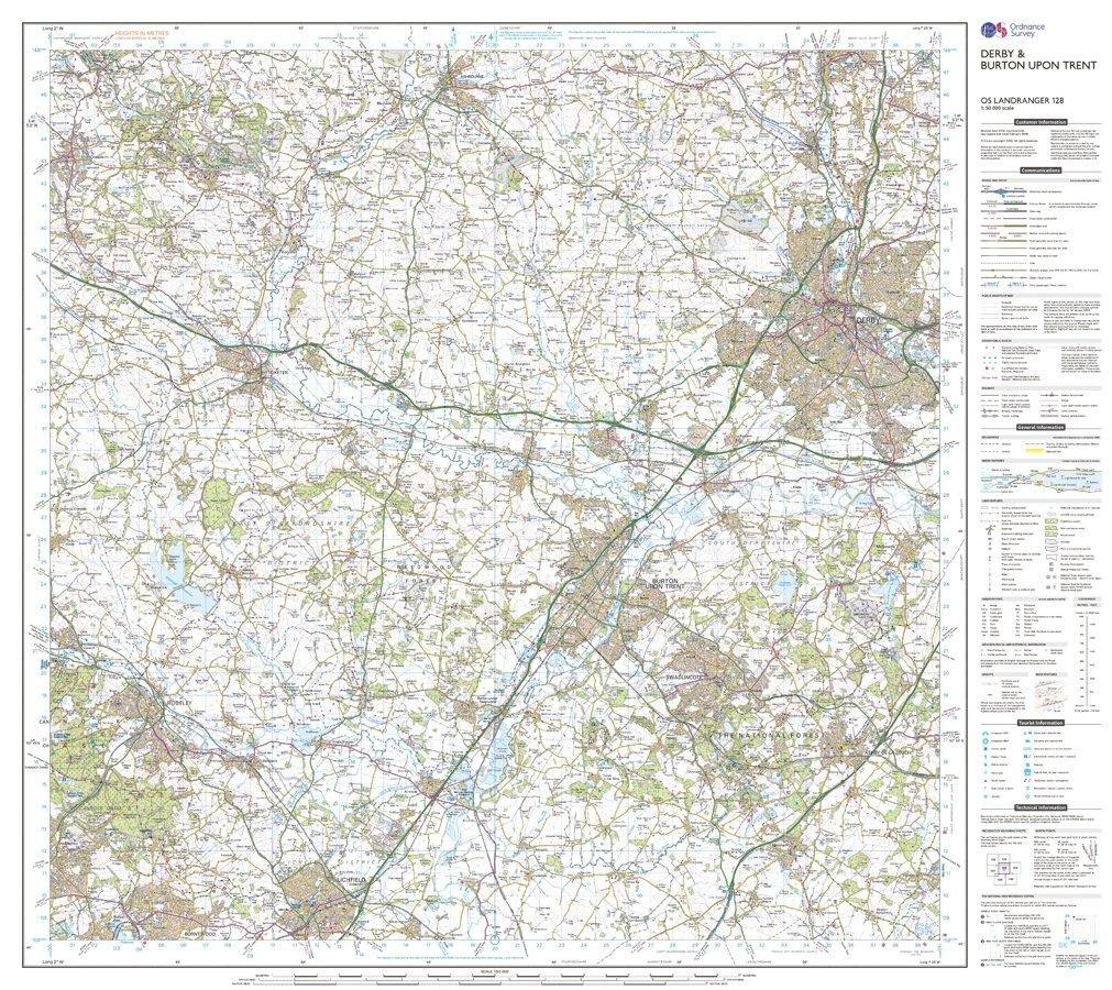 Landranger 128 Derby & Burton upon Trent Map With Digital Version - Image 3