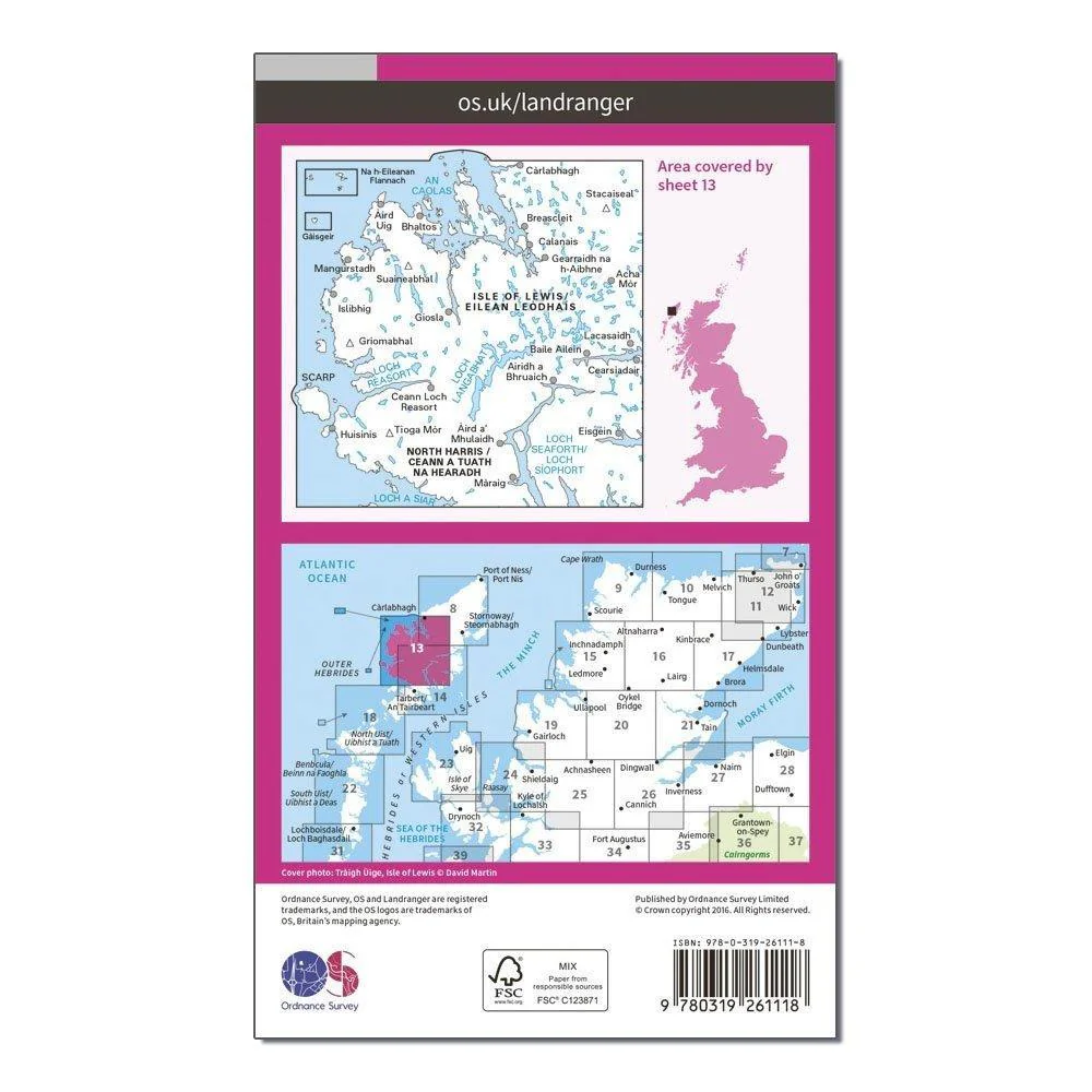 Landranger 13 West Lewis & North Harris Map With Digital Version - Image 2