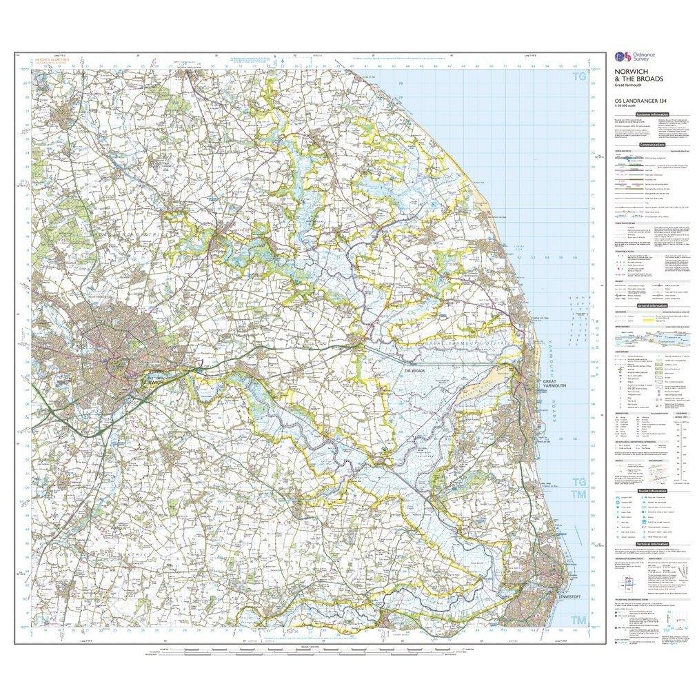 Landranger 134 Norwich & The Broads, Great Yarmouth Map With Digital Version - Image 3