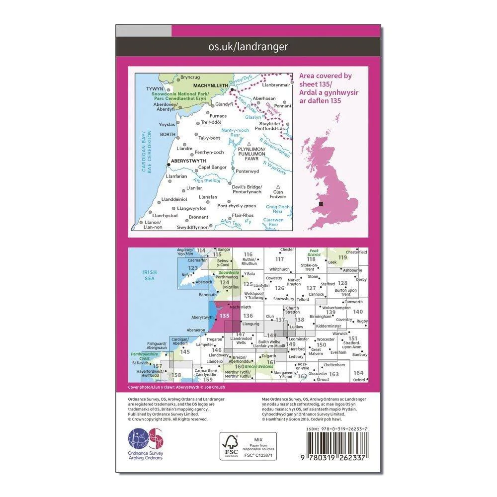 Landranger 135 Aberystwyth & Machynlleth Map With Digital Version - Image 2