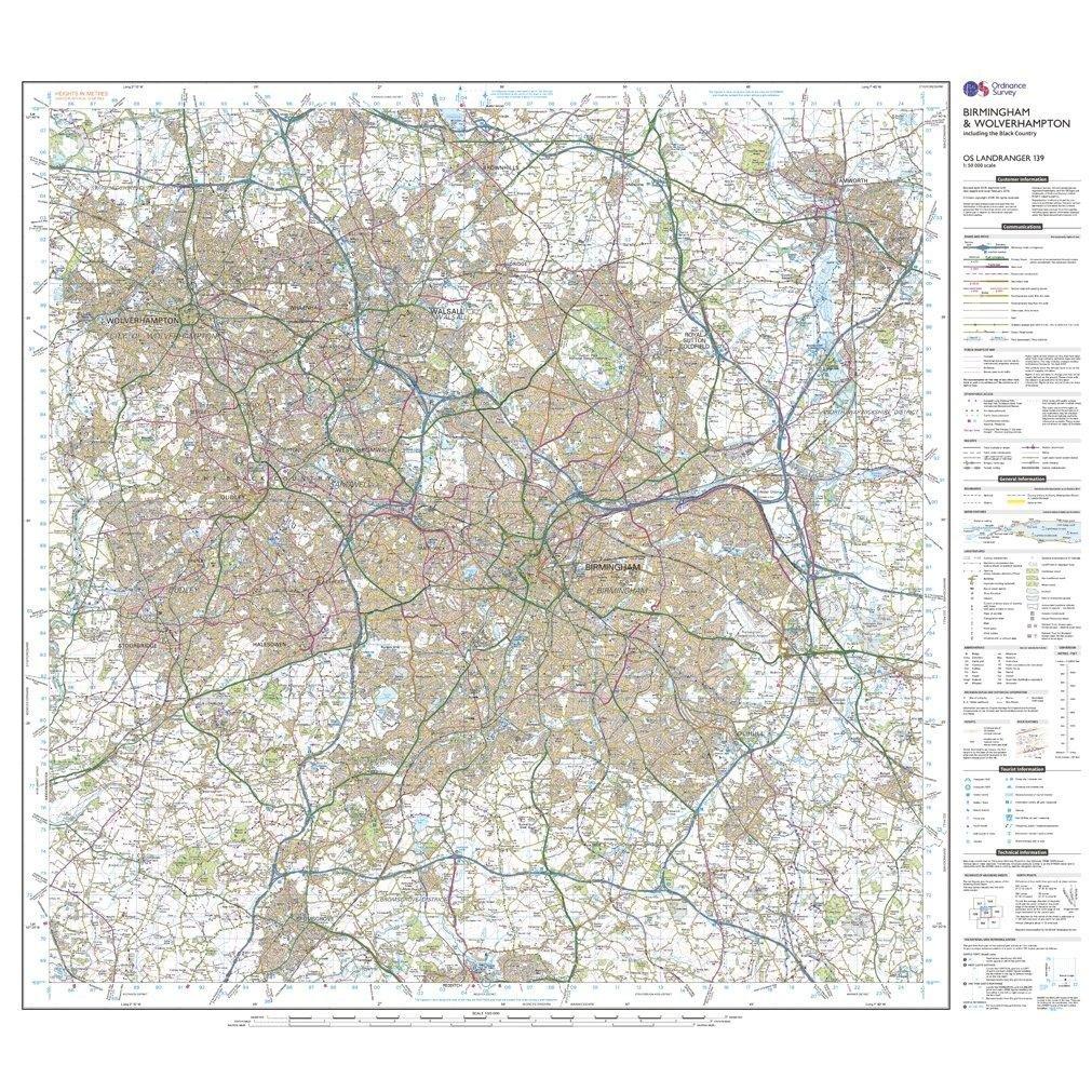 Landranger 139 Birmingham & Wolverhampton Map With Digital Version - Image 3