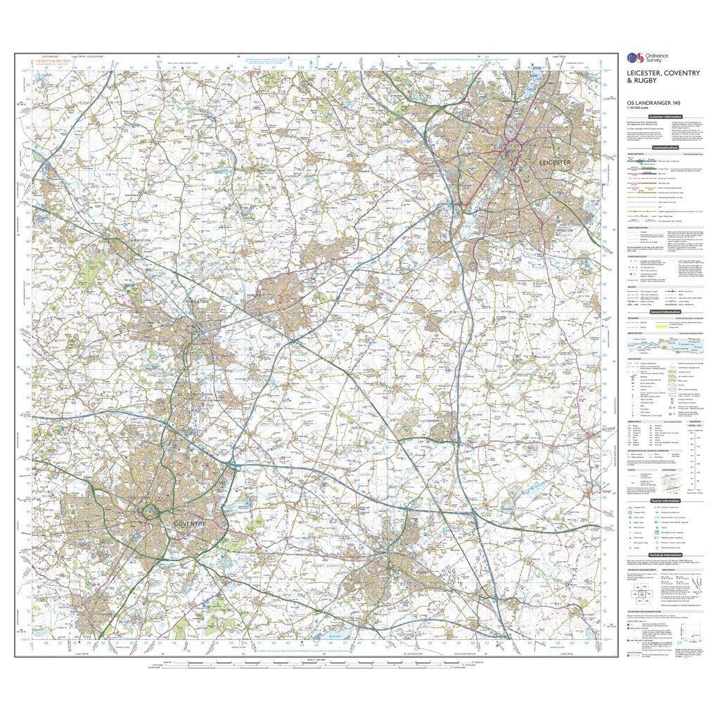 Landranger 140 Leicester Coventry  Rugby Map With Digital Version - Image 3