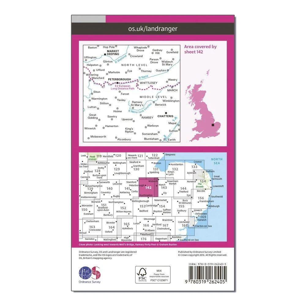 Landranger 142 Peterborough, Market Deeping & Chatteris Map With Digital Version - Image 2
