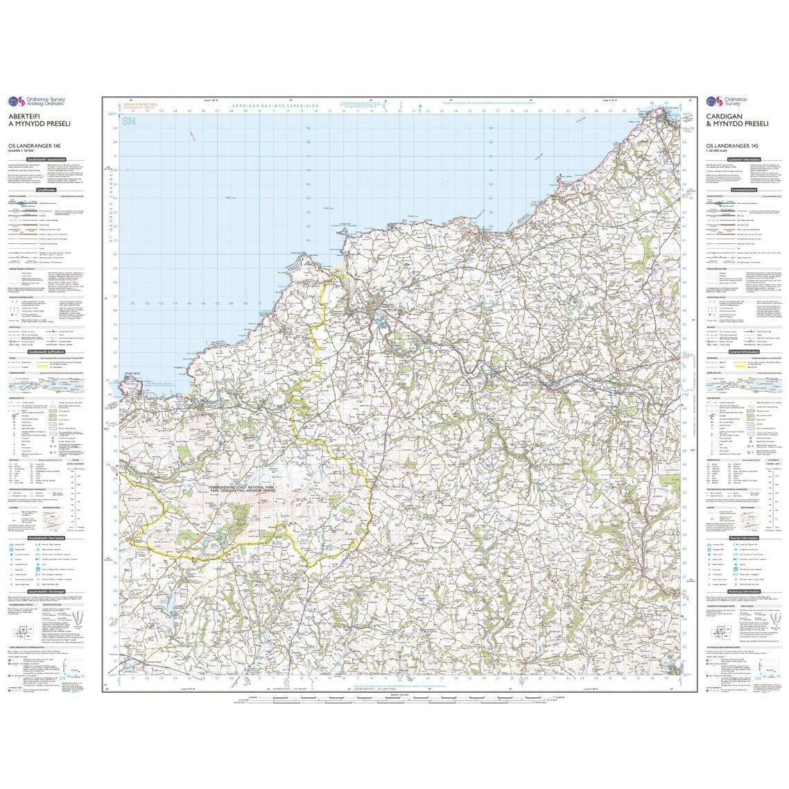Landranger 145 Cardigan & Mynydd Preseli Map With Digital Version - Image 3
