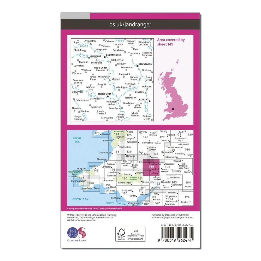 Landranger 149 Hereford & Leominster, Bromyard & Ledbury Map With Digital Version - Image 2