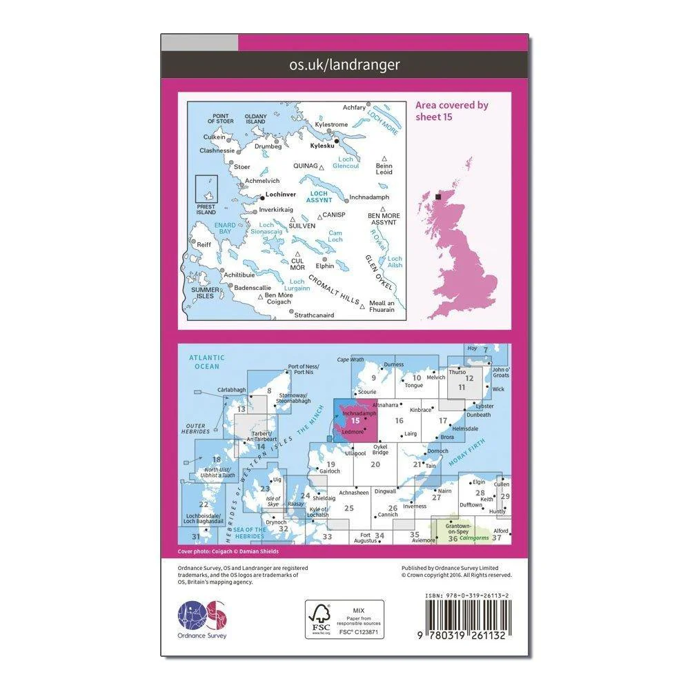 Landranger 15 Loch Assynt, Lochinvar & Kylesku Map With Digital Version - Image 2