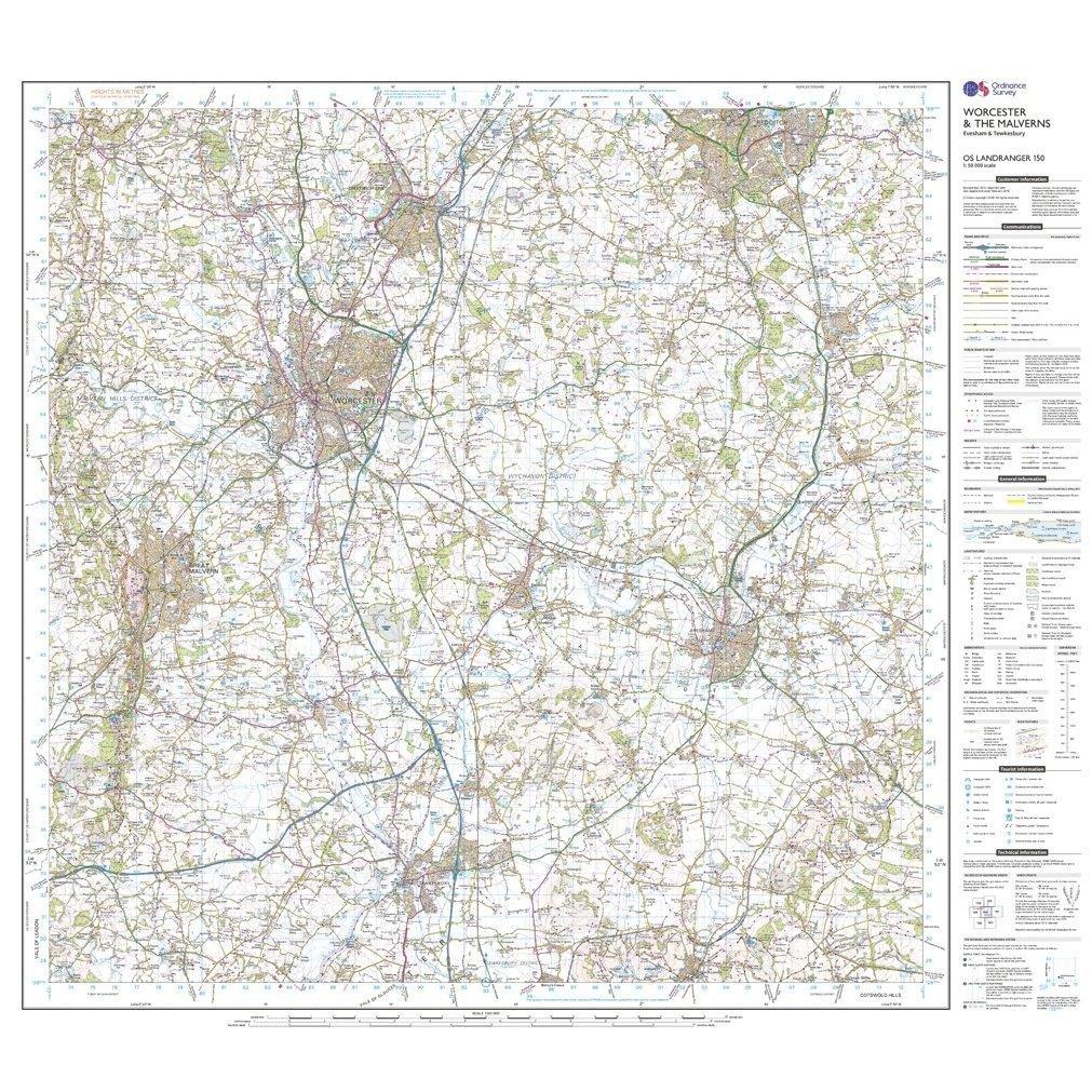 Landranger 150 Worcester & The Malverns, Evesham & Tewkesbury Map With Digital Version - Image 3