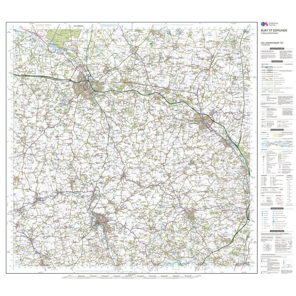 Landranger 155 Bury St Edmunds, Sudbury & Stowmarket Map With Digital Version - Image 3