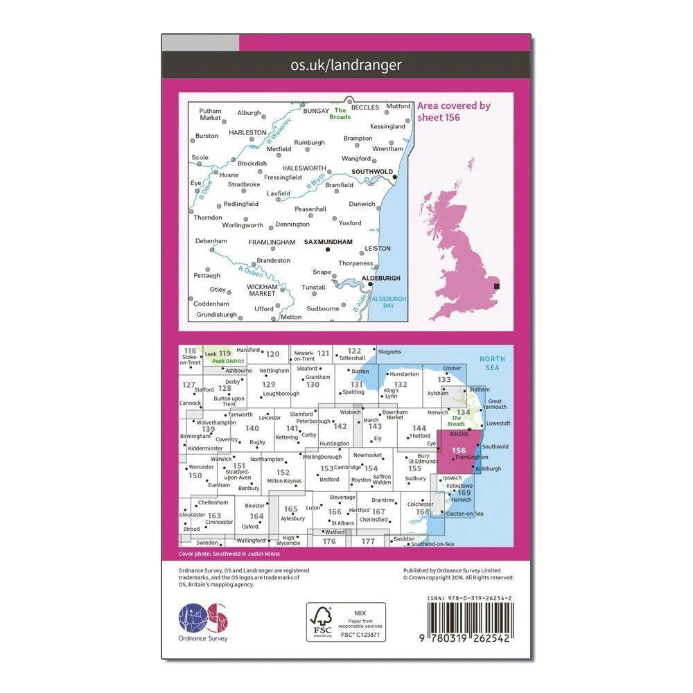Landranger 156 Saxmundham, Aldeburgh & Southwold Map With Digital Version - Image 2