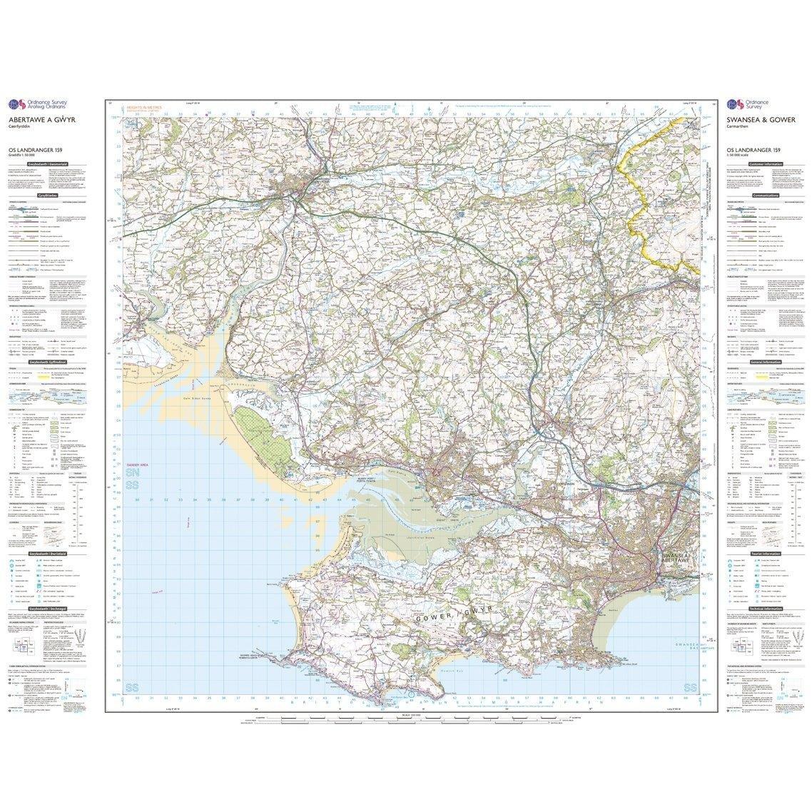 Landranger 159 Swansea & Gower, Carmarthen Map With Digital Version - Image 3