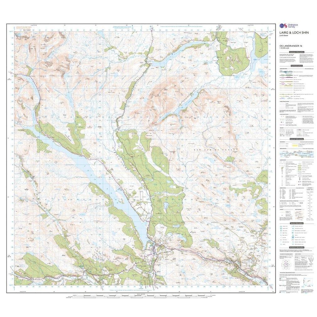 Landranger 16 Lairg & Loch Shin, Loch Naver Map With Digital Version - Image 3