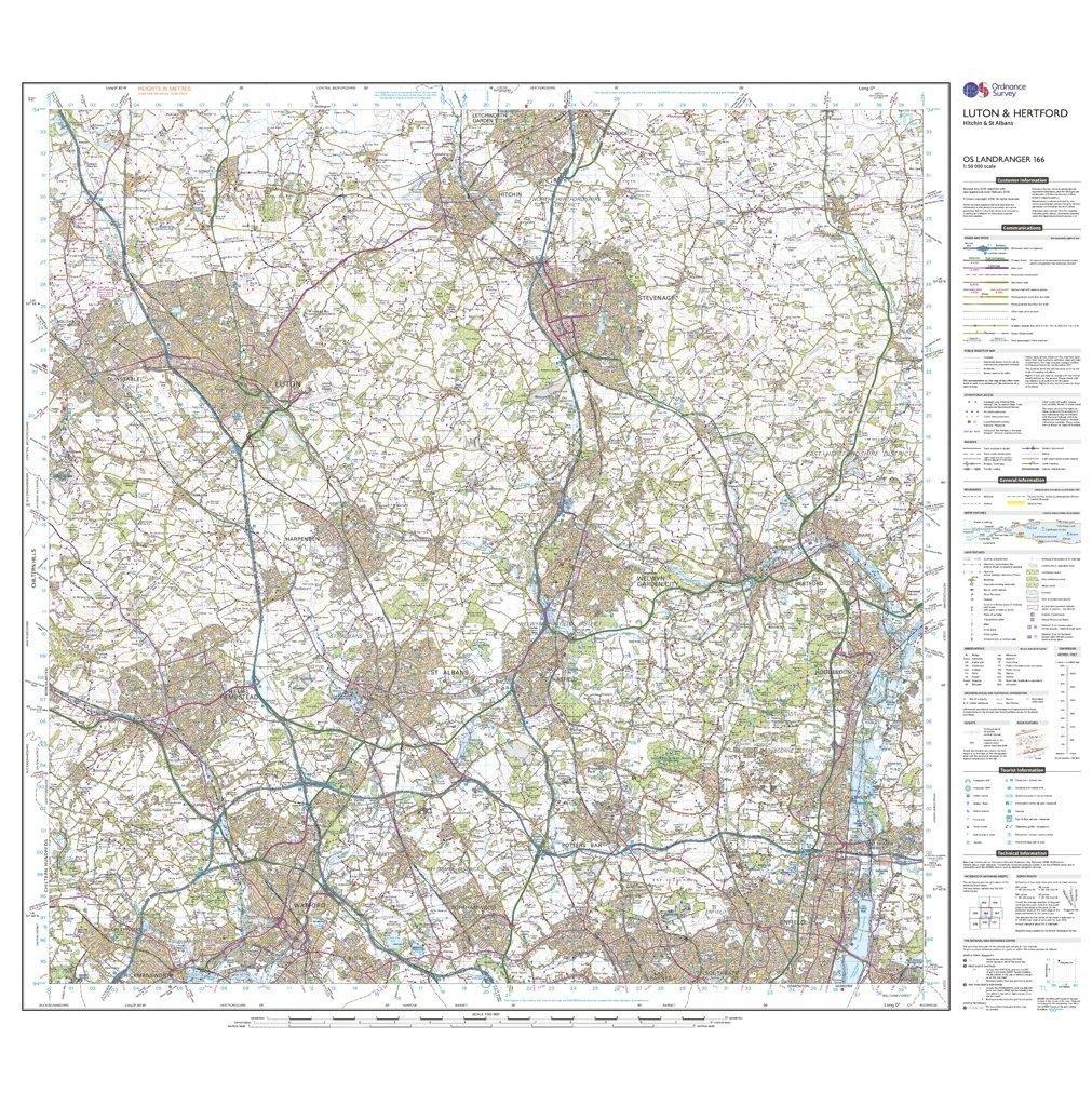 Landranger 166 Luton, Hertford, Hitchin & St Albans Map With Digital Version - Image 3