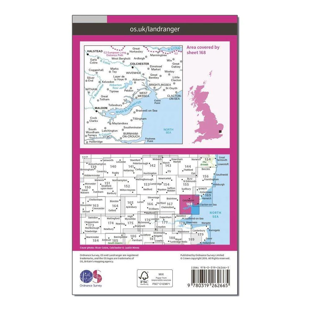 Landranger 168 Colchester Halstead  Maldon Map With Digital Version - Image 2