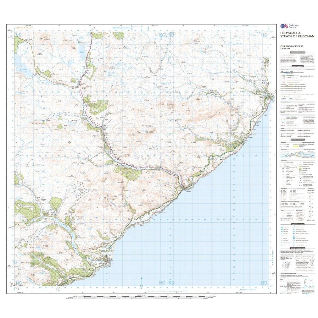 Landranger 17 Helmsdale  Strath of Kildonan Map With Digital Version - Image 3