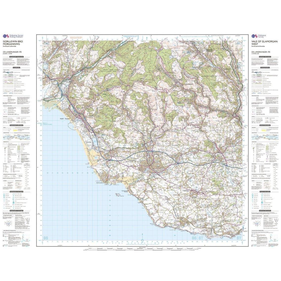 Landranger 170 Vale of Glamorgan, Rhondda & Porthcawl Map With Digital Version - Image 3