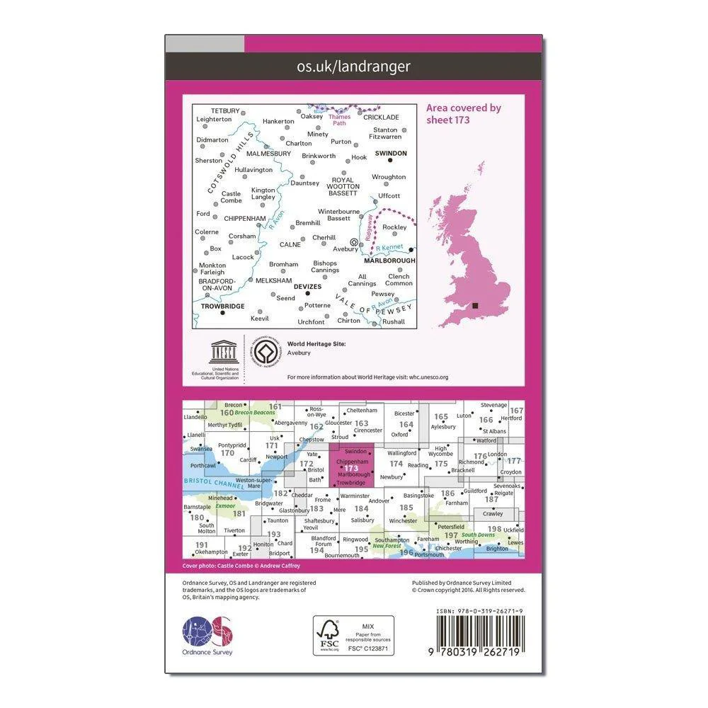 Landranger 173 Swindon & Devizes, Marlborough & Trowbridge Map With Digital Version - Image 2