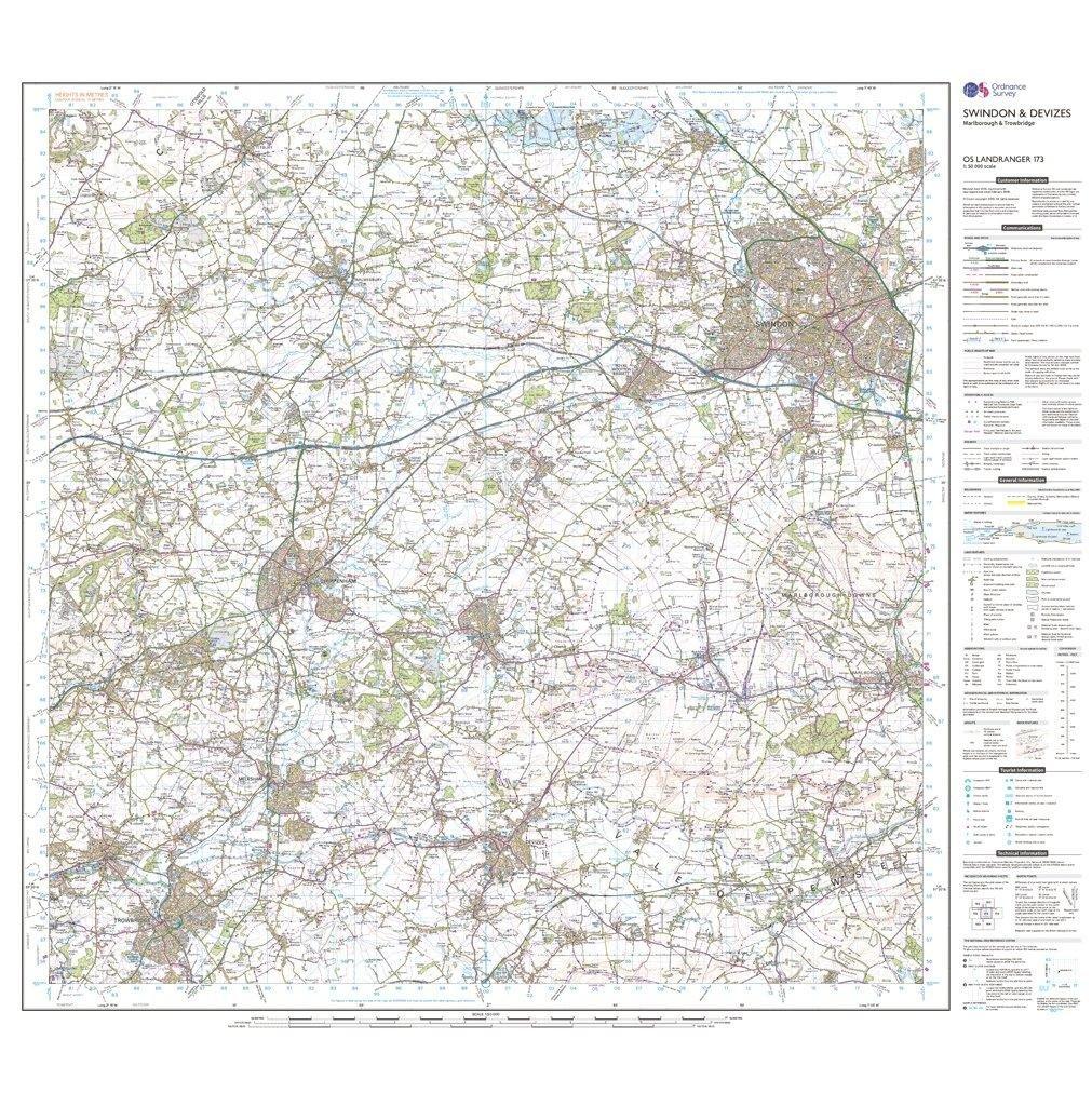 Landranger 173 Swindon & Devizes, Marlborough & Trowbridge Map With Digital Version - Image 3
