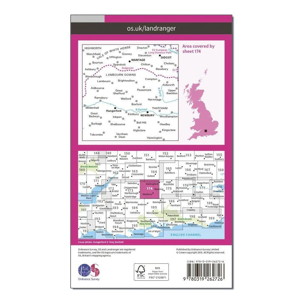 Landranger 174 Newbury & Wantage, Hungerford & Didcot Map With Digital Version - Image 2