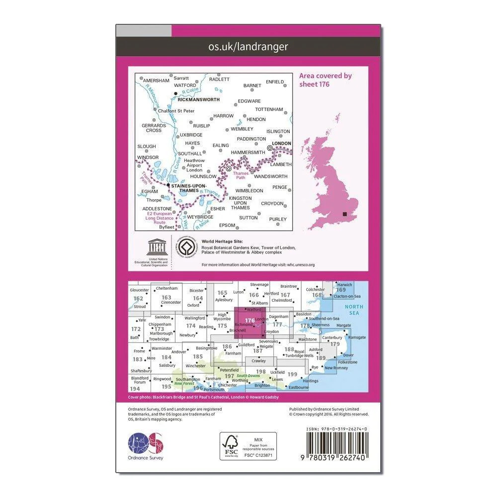 Landranger 176 West London, Rickmansworth & Staines Map With Digital Version - Image 2