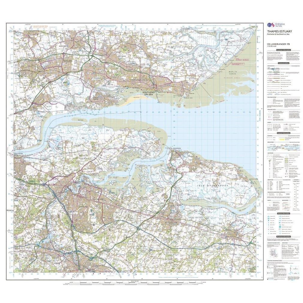 Landranger 178 Thames Estuary, Rochester & Southend-on-Sea Map With Digital Version - Image 3