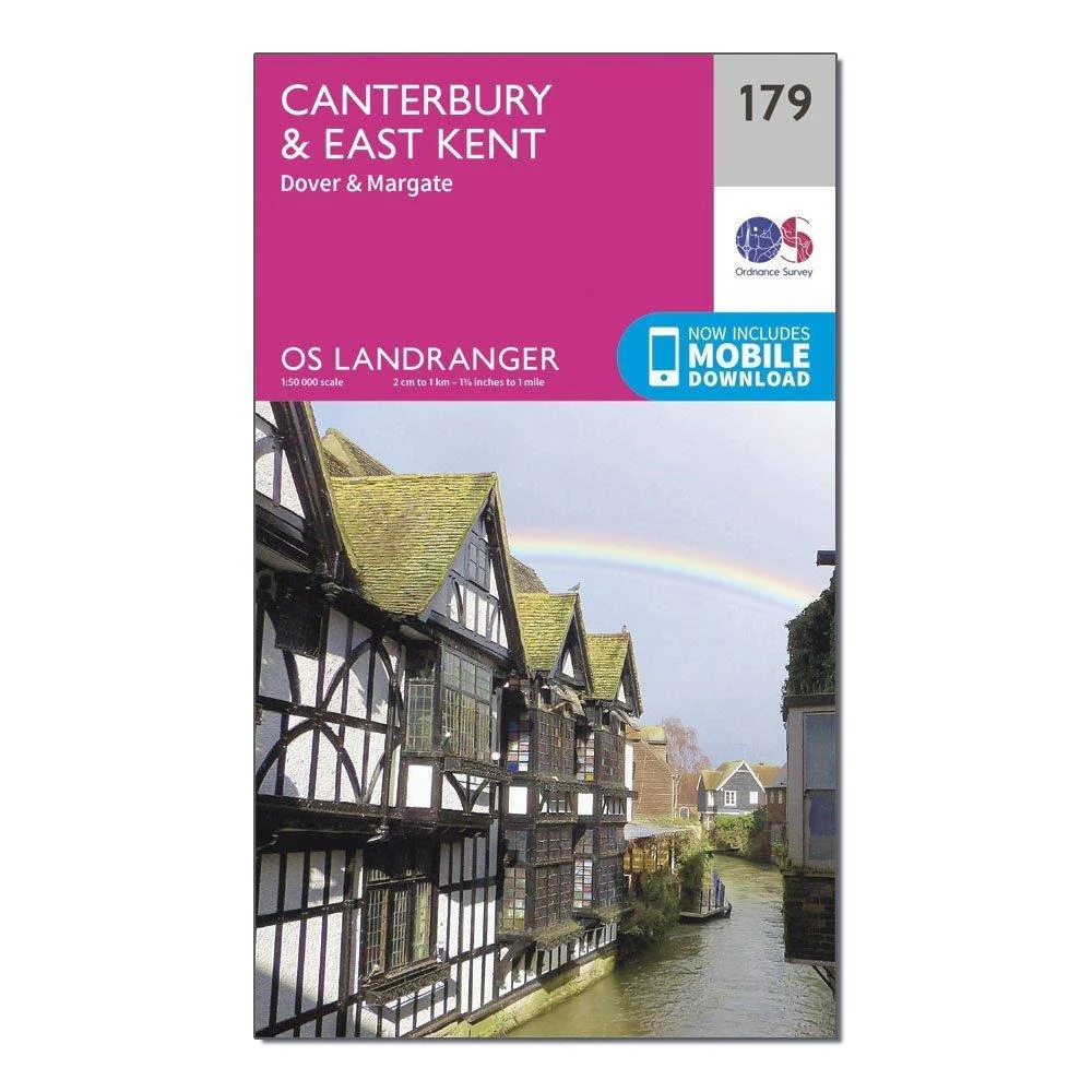 Landranger 179 Canterbury & East Kent, Dover & Margate Map With Digital Version - Image 4