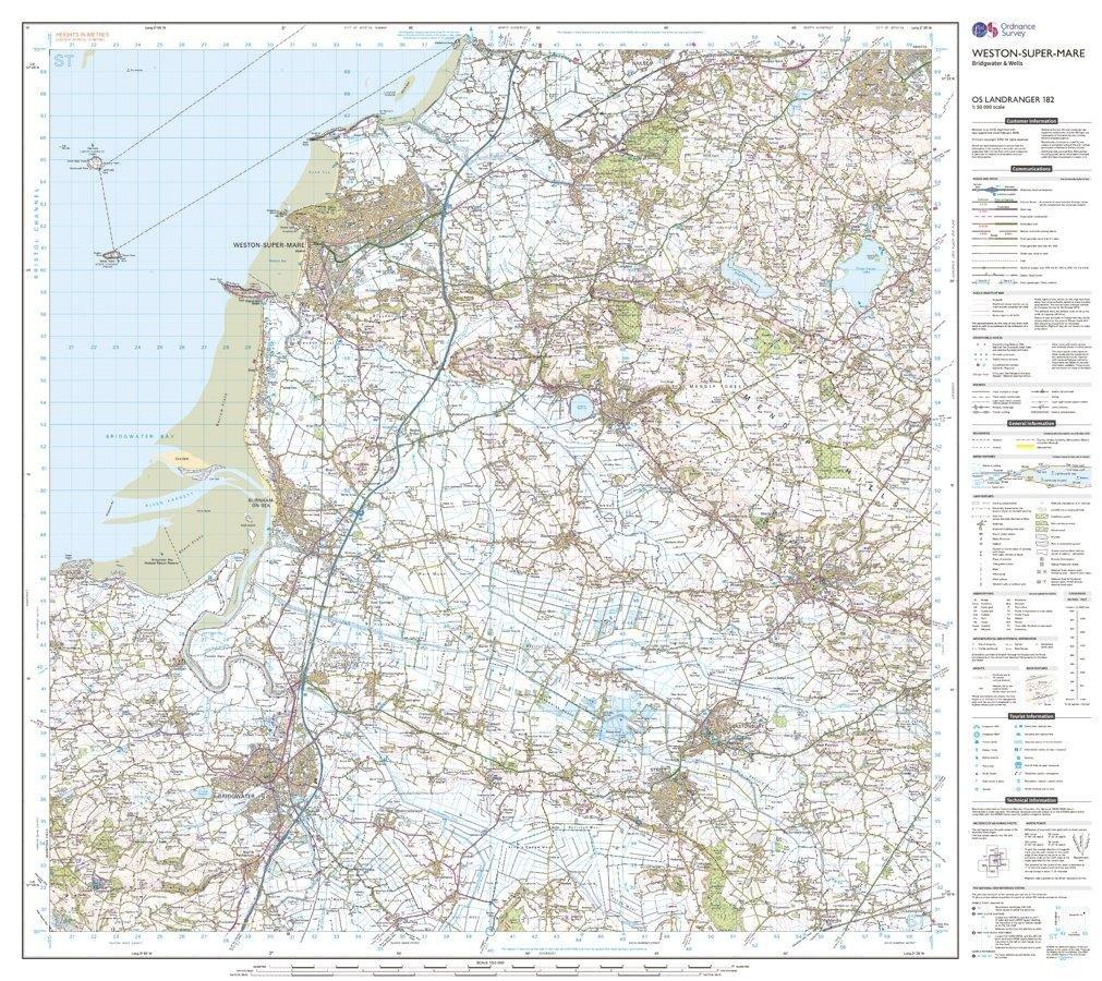 Landranger 182 WestonsuperMare Bridgwater  Wells Map With Digital Version - Image 3