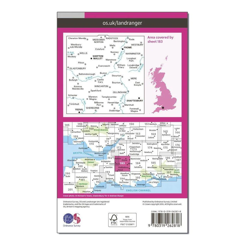 Landranger 183 Yeovil & Frome Map With Digital Version - Image 2
