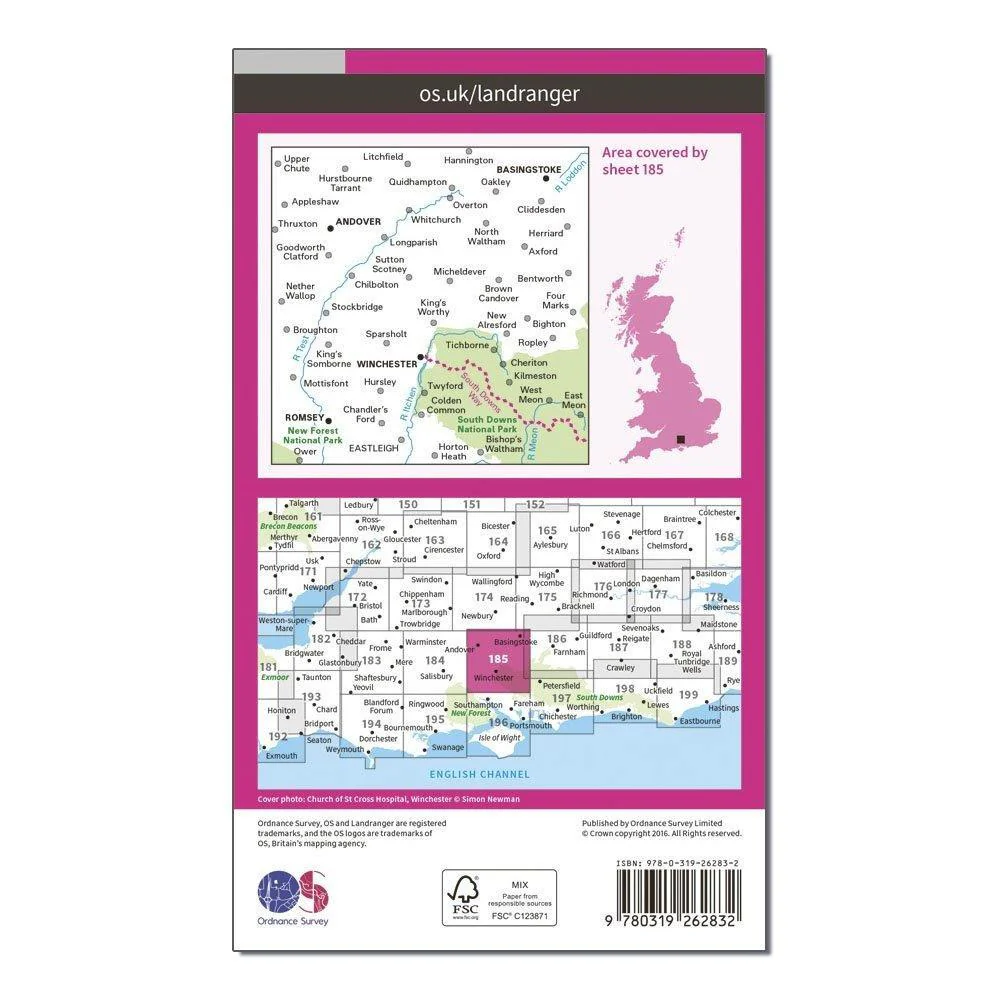 Landranger 185 Winchester & Basingstoke, Andover & Romsey Map With Digital Version - Image 2