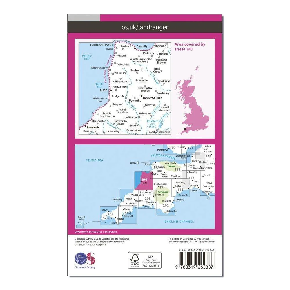 Landranger 190 Bude & Clovelly, Boscastle & Holsworthy Map With Digital Version - Image 2