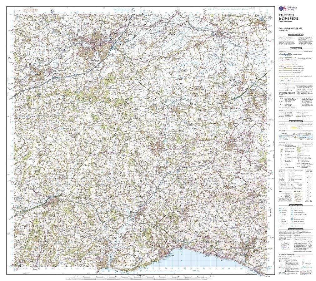 Landranger 193 Taunton & Lyme Regis, Chard & Bridport Map With Digital Vers - Image 3